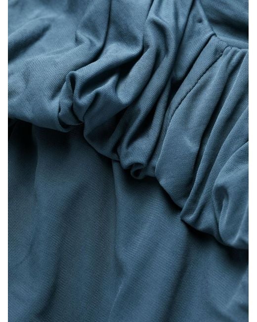 Saint Laurent Blue Draped Dress For