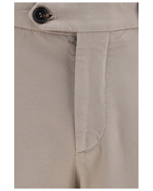 Brunello Cucinelli Natural Regular Solid Trousers for men