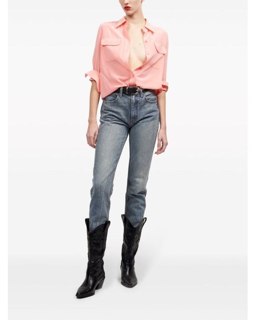 Equipment Pink Signature Silk Shirt