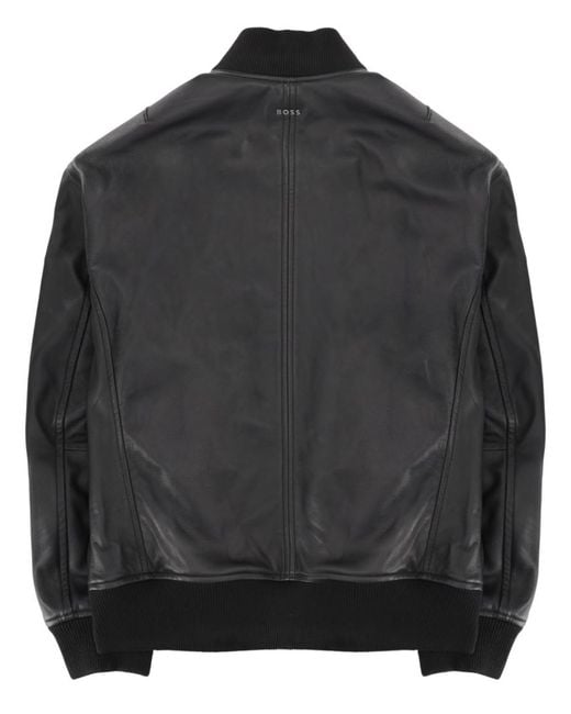 Boss Black Solid Mock Collar Jacket for men