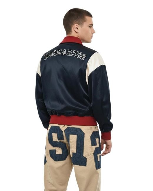 DSquared² Blue Bomber Jacket for men