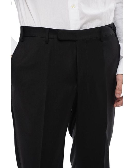 Corneliani Black Flat Front Pants for men