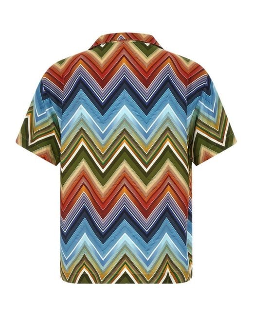Missoni Blue Macro Zigzag Shirt for men