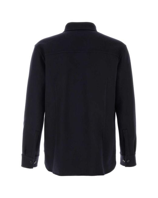 Jil Sander Blue Regular Overshirt for men