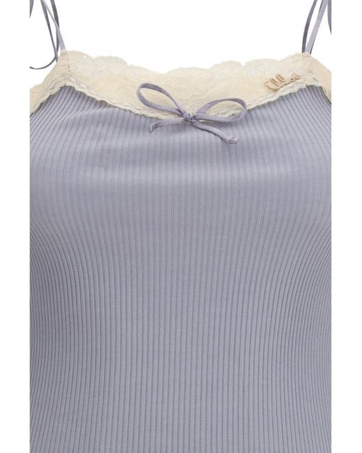 Chloé Gray Solid Scoop Neck Top