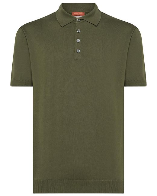 Daniele Fiesoli Green Short-Sleeved Cotton Polo Shirt for men