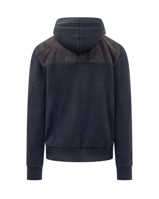 Brunello Cucinelli Blue Hood Jacket for men