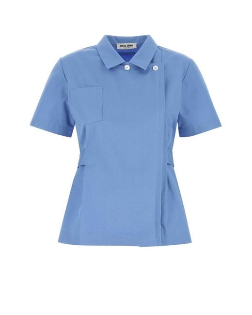 Miu Miu Blue Regular Solid Shirt