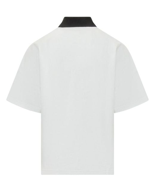 Lanvin White Solid Shirt Collar Polo for men