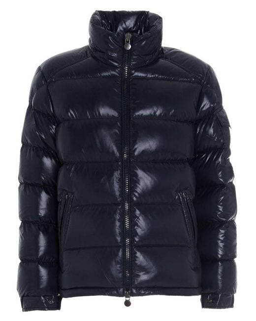 Moncler Blue Mock Collar Jacket for men