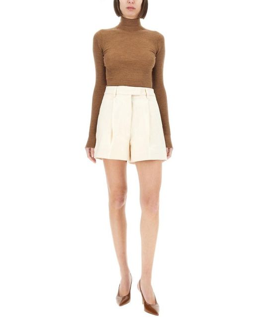 THE LATEST White Solid Shorts