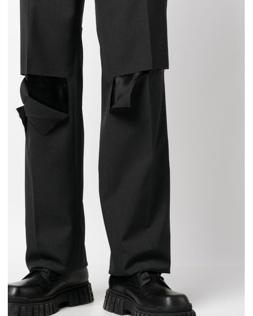 Givenchy Black Ripped Wool Trousers for men