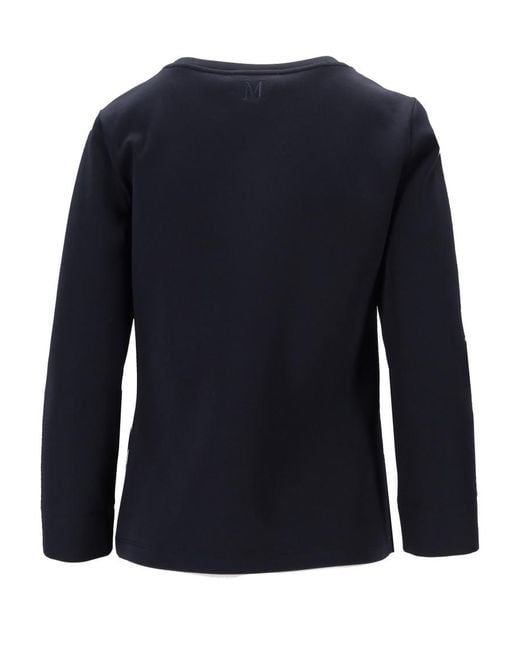 Max Mara Blue Solid Round Neck T-Shirt