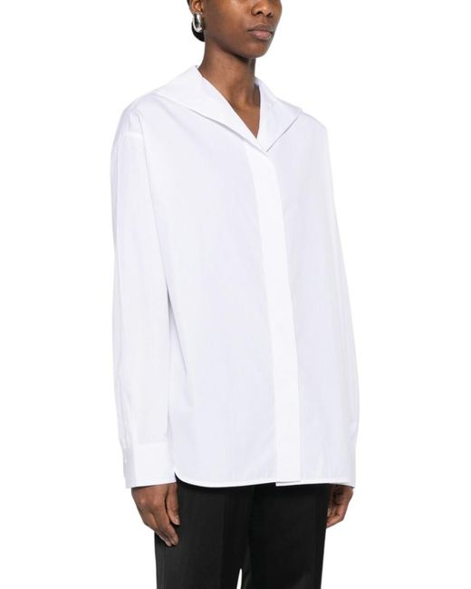 Totême White Relaxed Solid Shirt
