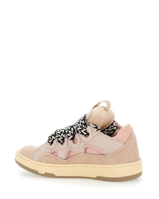 Lanvin White Round Perforated Sneakers for men