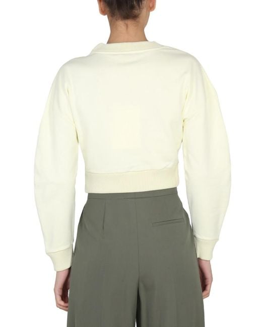 McQueen White Solid Crew Neck Sweatshirt