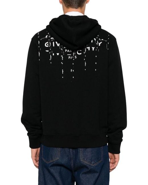 Givenchy Black Solid Zip Up Hoodie for men
