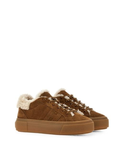 Hogan Brown Solid Sneakers