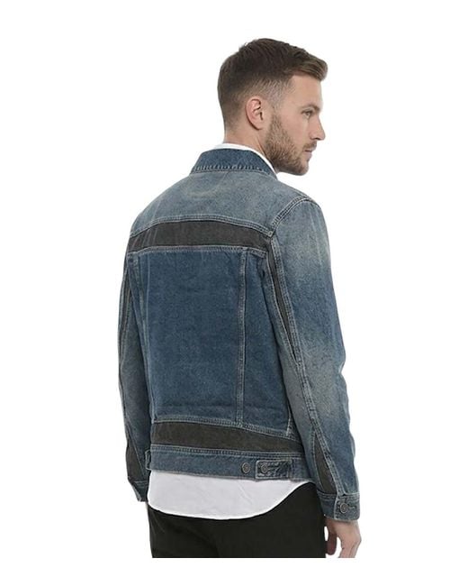 DIESEL Blue Solid Denim Jacket for men