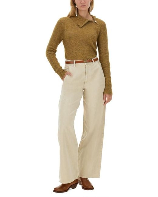 Isabel Marant Natural Straight High Rise Jeans