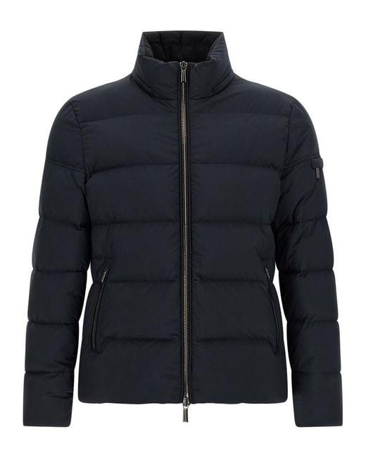Moorer Black Solid Hood Jacket for men