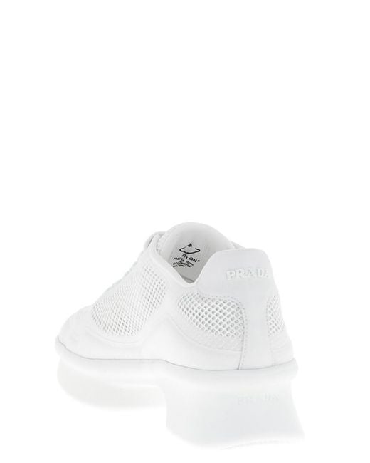 Prada White Mesh Sneakers