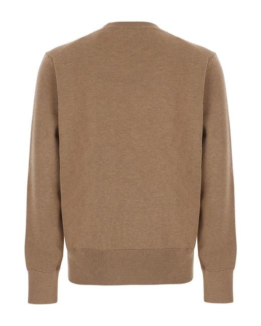 AMI Brown Logo Sweater for men