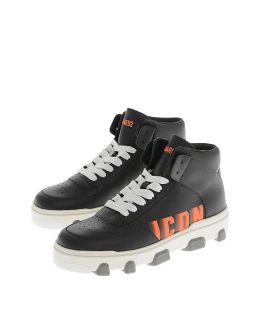 DSquared² Black Logo Sneakers for men