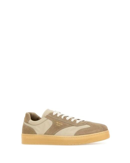 Prada Gray Desert Solid Sneakers for men