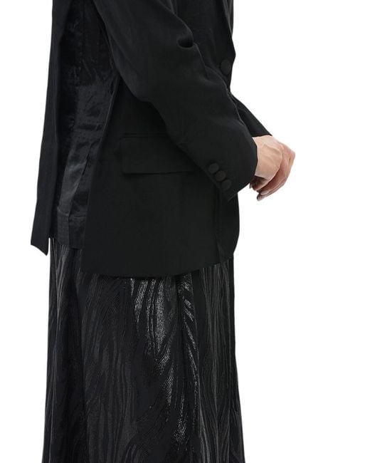 Stella McCartney Black Solid Shawl Lapel Blazer