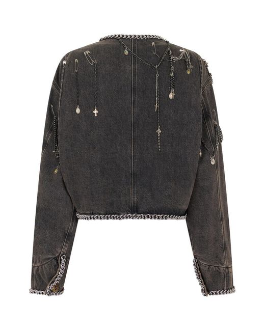 R13 Black Short Denim Jacket
