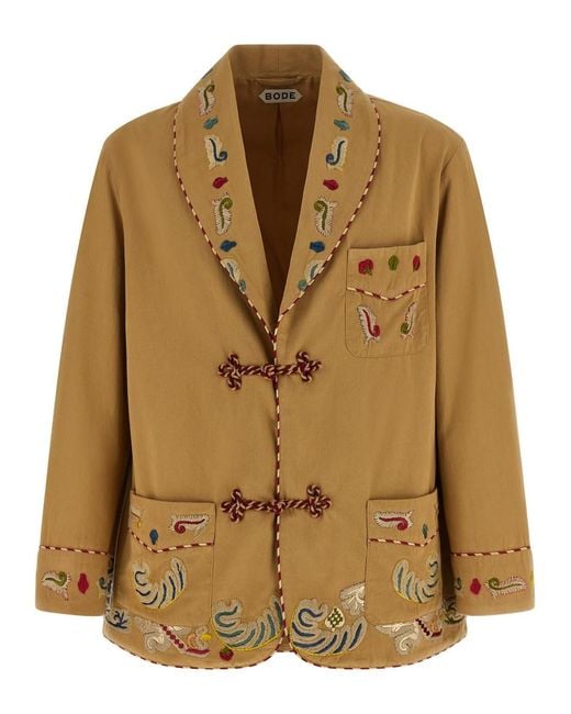 Bode Brown Shawl Lapel Blazer for men