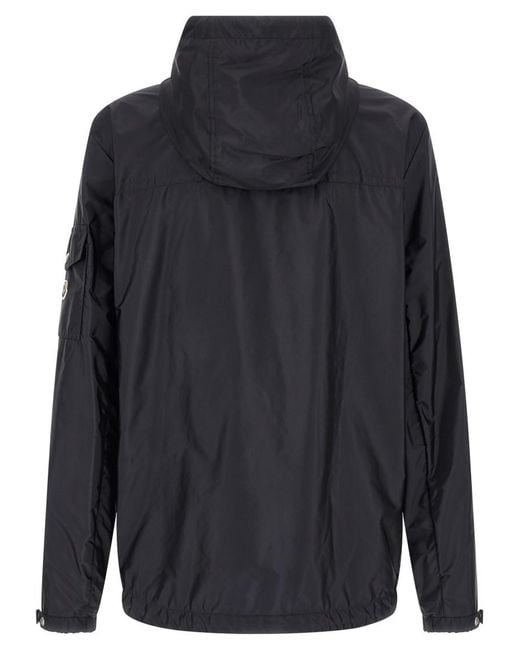 Moncler Blue Solid Hood Jacket for men