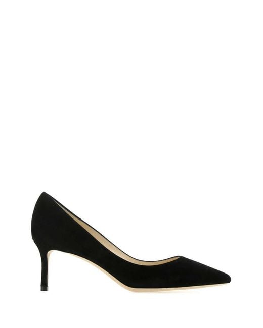 Jimmy Choo Black Solid Pointed Toe Pump