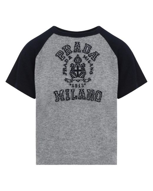 Prada Gray Logo Sweater