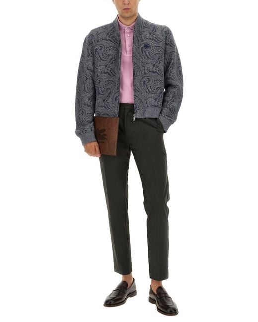 Etro Gray Jacquard Jacket for men