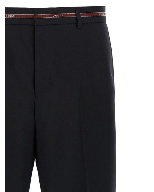Gucci Black Flat Front Pant for men