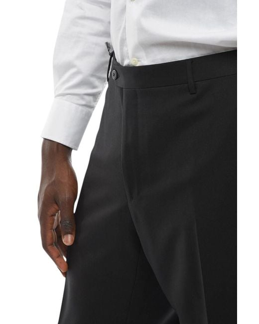 Corneliani Black Flat Front Pants for men