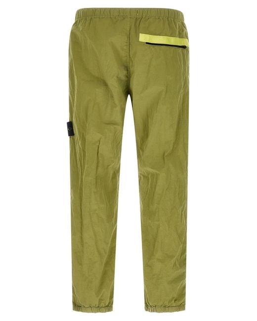 Stone Island Green Polyamide Solid Joggers for men