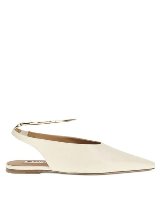 Jil Sander White Strap Ballet Flat