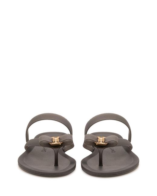 Ferragamo Black Slip-On Sandals