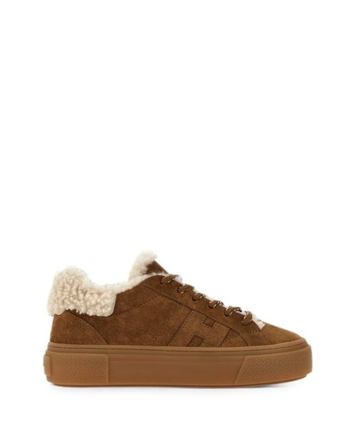 Hogan Brown Solid Sneakers