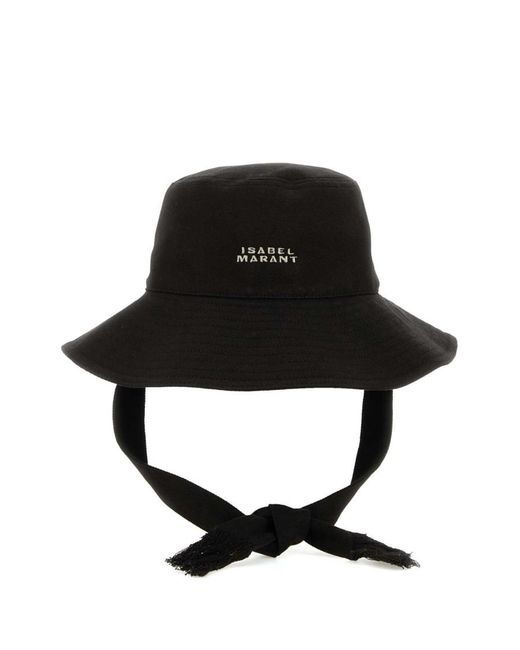 Isabel Marant Black Logo Bucket Hat