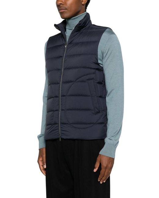 Herno Blue Quilted Sleeveless Jacket for men