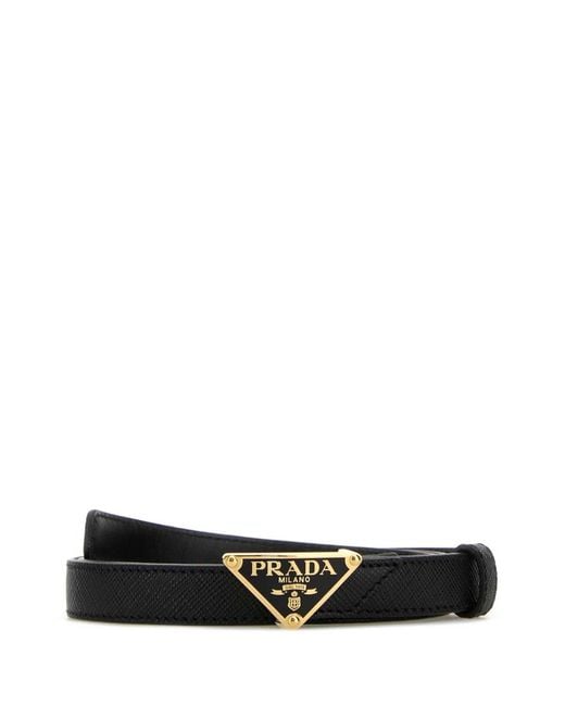 Prada Black Leather Belt