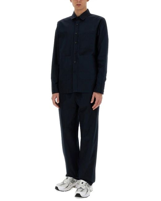 Aspesi Blue Solid Shirt for men