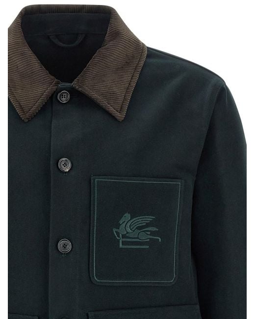 Etro Black Embroidered Jacket for men