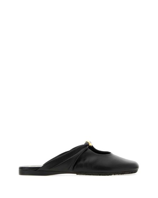 Loewe Black Leather Sandals