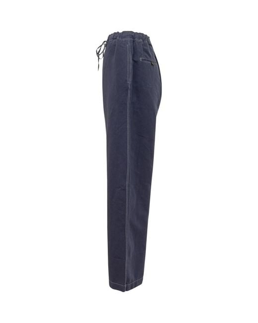 Studio Nicholson Blue Straight Drawstring Pants for men