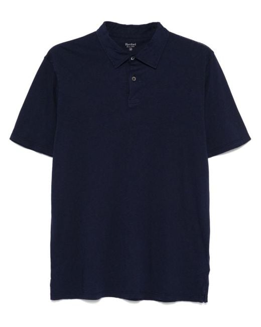 Hartford Blue Cotton Polo Shirt for men